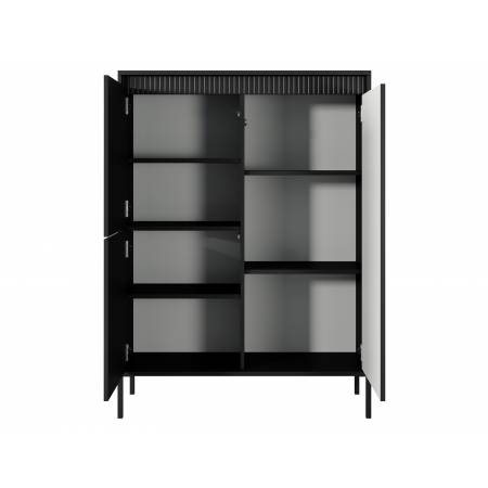 Komoda ryflowana 3-drzwiowa SONEO czarna